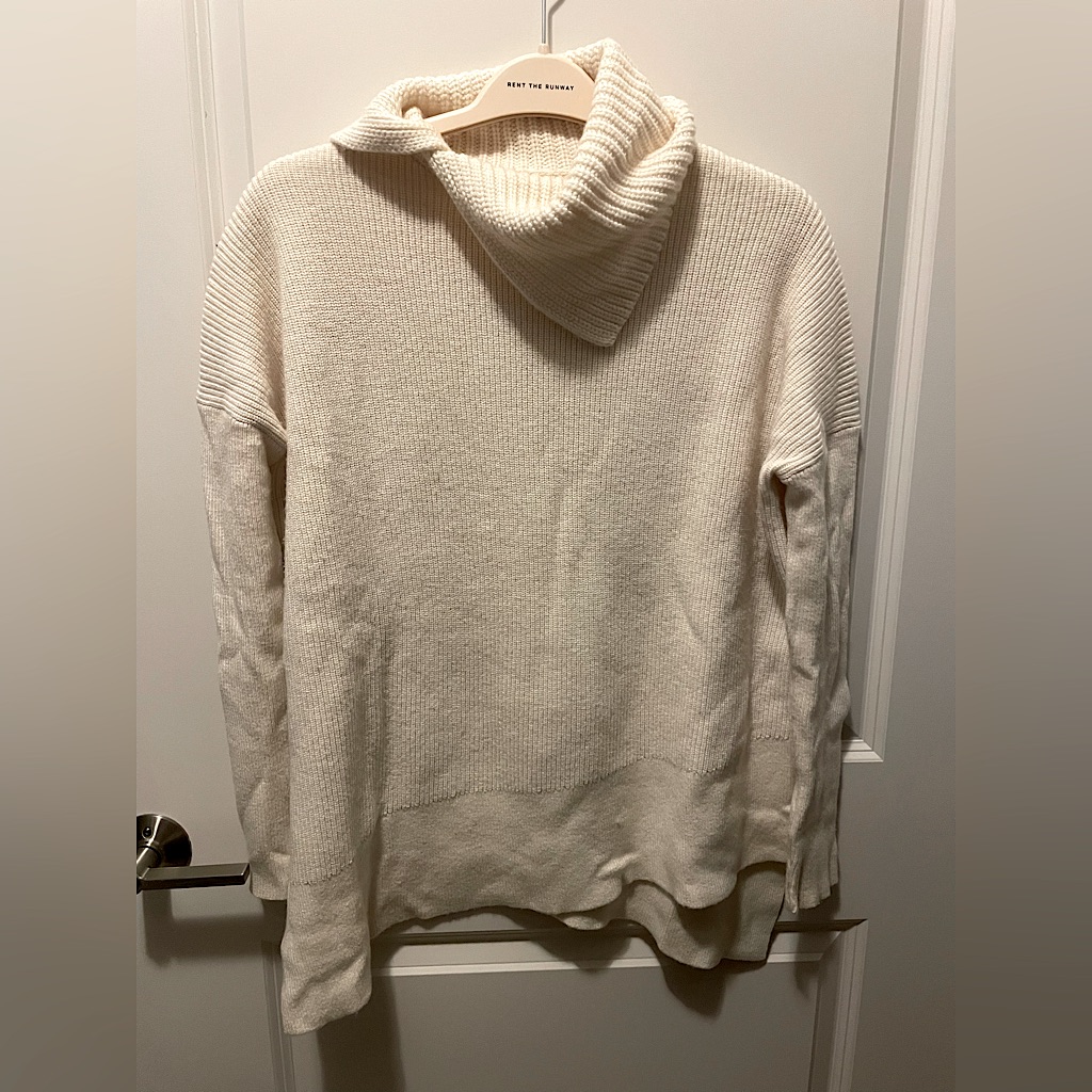 All Saints Whitby Cashmere Wool Sweater Broken White Xs